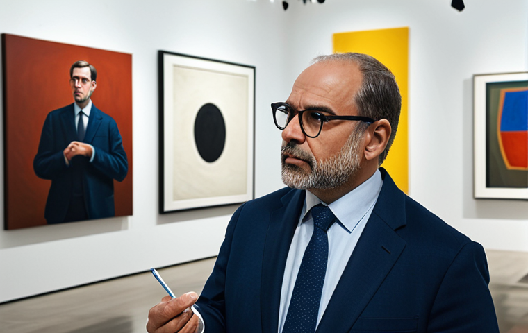 **

A knowledgeable art critic, fully clothed in professional attire, standing in a modern art gallery. The background features diverse contemporary artworks. The critic is holding notes, looking thoughtfully at a painting. Safe for work, appropriate content, perfect anatomy, natural proportions, well-formed hands, proper finger count, professional, family-friendly.

**
