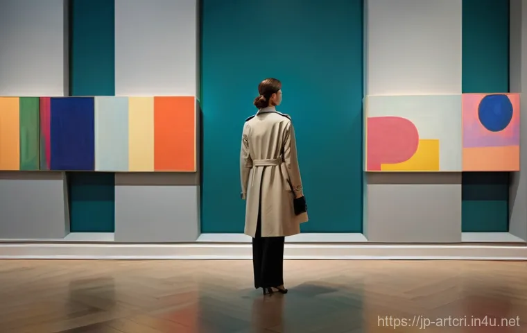 미술평론가로서의 경험 공유 - **Prompt 1: Deep Contemplation in a Gallery**
    A solo, elegantly dressed young woman, possibly an...