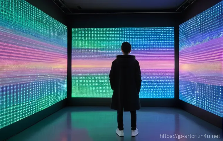 미술평론가로서의 경험 공유 - **Prompt 2: Behind the Scenes of Art Conservation**
    Inside a brightly illuminated, high-tech art...
