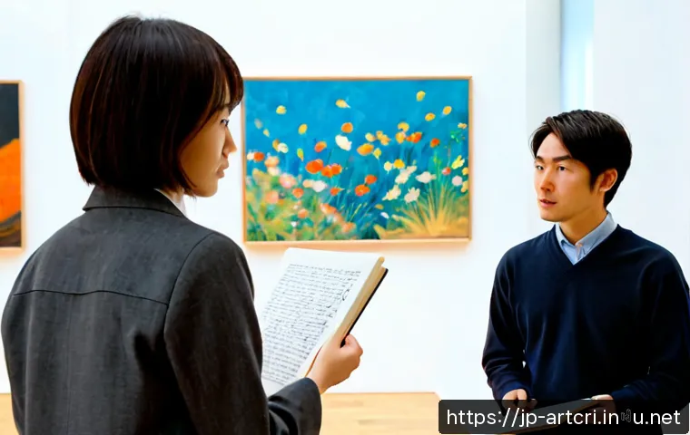 미술평론가 자격과 관련된 대학 추천 - Photorealistic Japanese university art history seminar, a thoughtful young adult student and an expe...